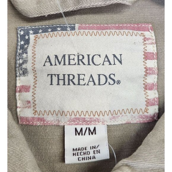 American Threads Midweight Denim Vintage Khaki Men's Jacket Size M - Picture 9 of 12